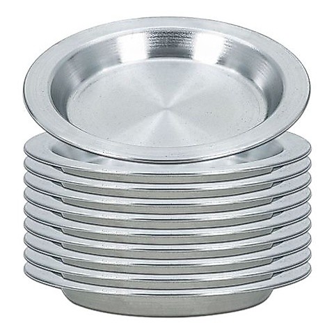 Kit com 10 peças de prato escolar em aluminio - 350 ml - 21 cm