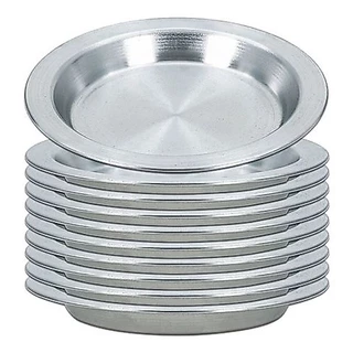 Kit com 10 peças de prato escolar em aluminio - 350 ml - 21 cm