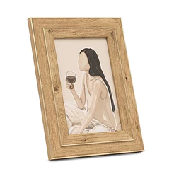 Porta Retrato de Mesa Decorativo com Vidro para Foto Marrom 10x15cm Decorar