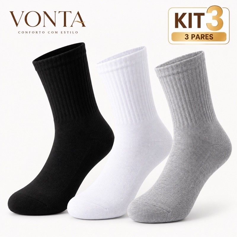 Meias masculina cano alto/longo