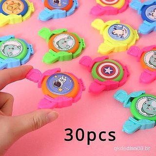 30 Peças Mini Lançador de Disco Voador Rotativo Brinquedo Presente Pequeno para Jardim de Infância