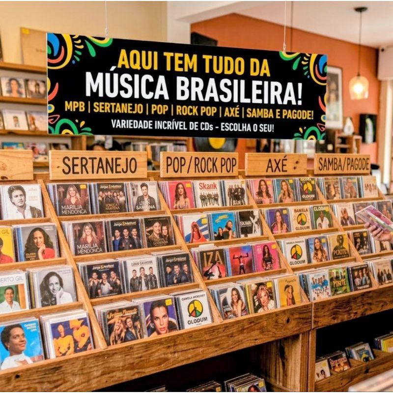 CD de Música Vários Estilos - MPB, Sertanejo, Pop, Rock, Samba Escolha Seu CD