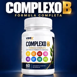 Complexo B Completo Ativo 8 Vitaminas B1 B2 B3 B5 B6 B7 B9 B12 60 120 180 Cápsulas VIMIX