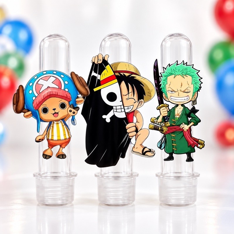 Aplique Tag 8cm One Piece para Tubete Personalizado para Festa Infantil Aniversário