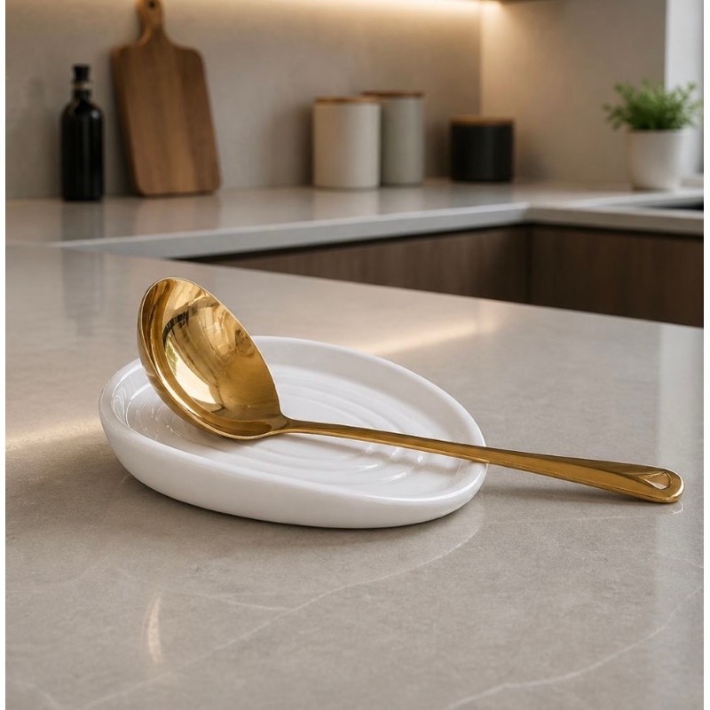 Descanso Oval estilo LeCruset para Talher Colher Moderno em Cerâmica Colorida