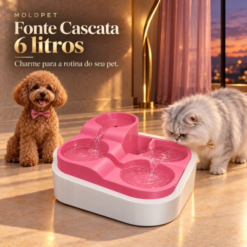 Bebedouro Automatico Grande Purificador Fonte Cascata Cão e Gato 6L Bivolt