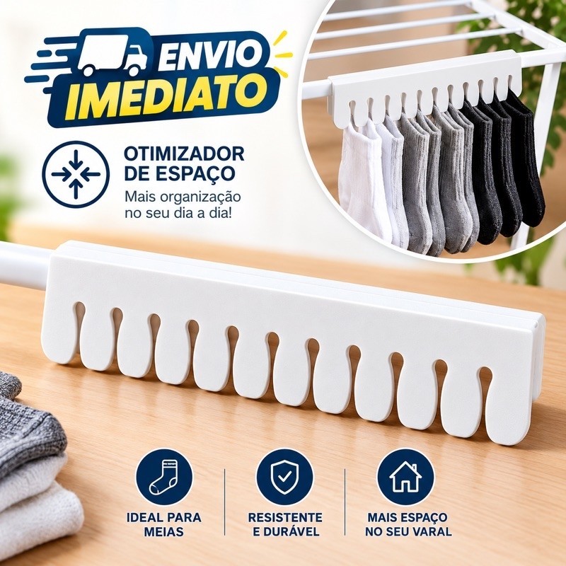 Organizador de Meias para Varal de Chão Prendedor de Meias Organizador Multiuso