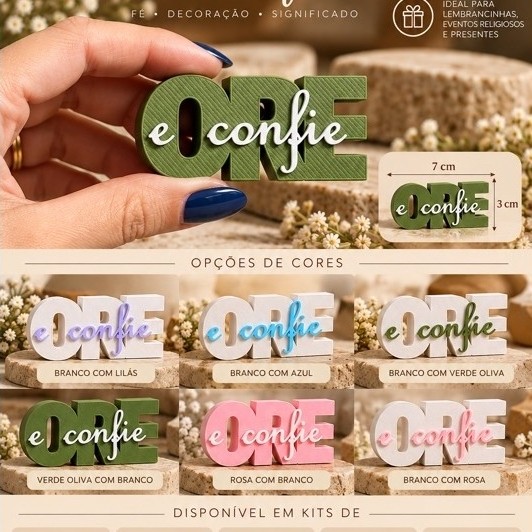 Kit Mini Lembrancinhas de Batizado, Primeira Comunhão, Retiro espiritual, Catequese, ORE e Confie | Fé e Decoração