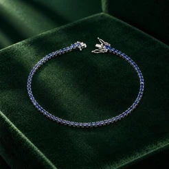 Pulseira Feminina Riviera Azul Escuro em Prata 925 Elegante