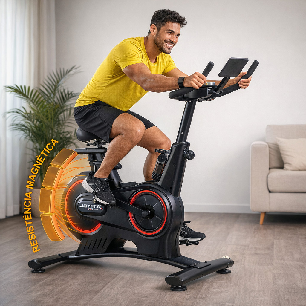 Bicicleta Spinning Magnética Joyfox 11kg Roda Inércia | Suporta 150kg | Treino em Casa e Conforto em Oferta na Shopee