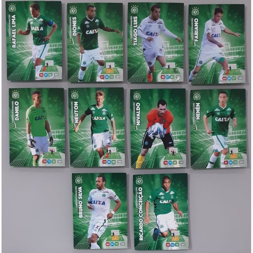 Lote Com 10 Cards Chapecoense - Panini - Campeonato Brasileiro 2014 - Todos Diferentes - Adrenalyn