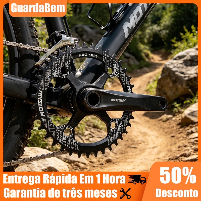Coroa Redonda Alumínio 32/34/36/38 Dentes Preta 9-12v Redonda Bike Mtb Bicicleta Alumínio