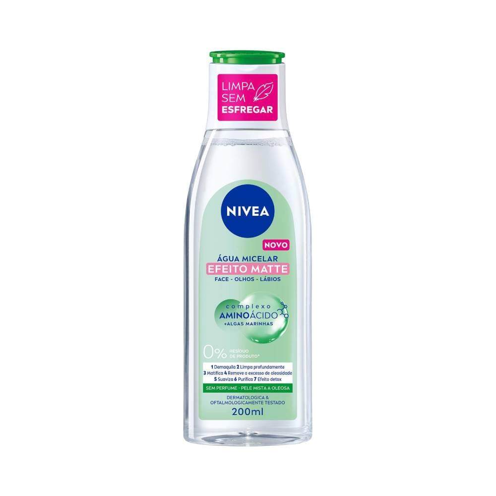 Água Micelar NIVEA MicellAIR Solução de Limpeza 7 em 1 Efeito Matte 200ml