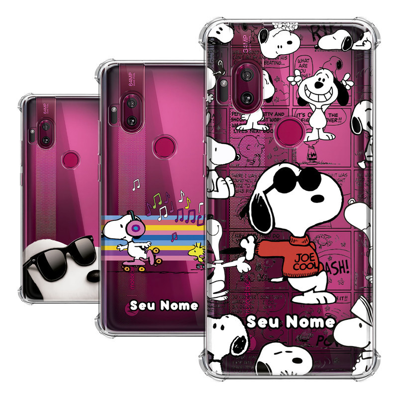 Capa para Motorola Moto One Hyper Coleção Snoopy e Charlie Brown e Woodstock
