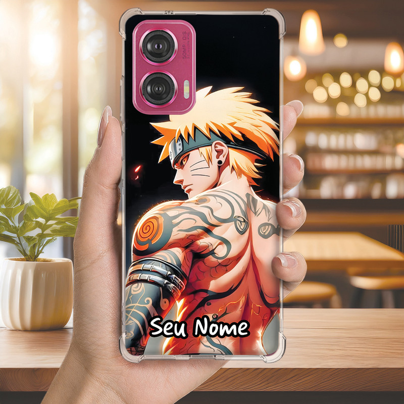 Capa Capinha MOTO G24 G23 G22 G20 G15 G14 G13 Anti-impacto Personalizada anime NARUTO nome (3528)