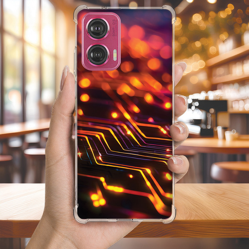 Capa Capinha MOTO G50 G42 G41 G35 G34 G32 G31 G24 G23 Anti-impacto Personalizada cyber NEON hacker (4252)