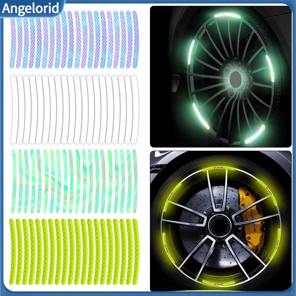 Reflective Car Decals Rim Strips 20pcs Wheel Stickers Waterproof Scratch-resistant for Cars Motorcycles Bicycles – for