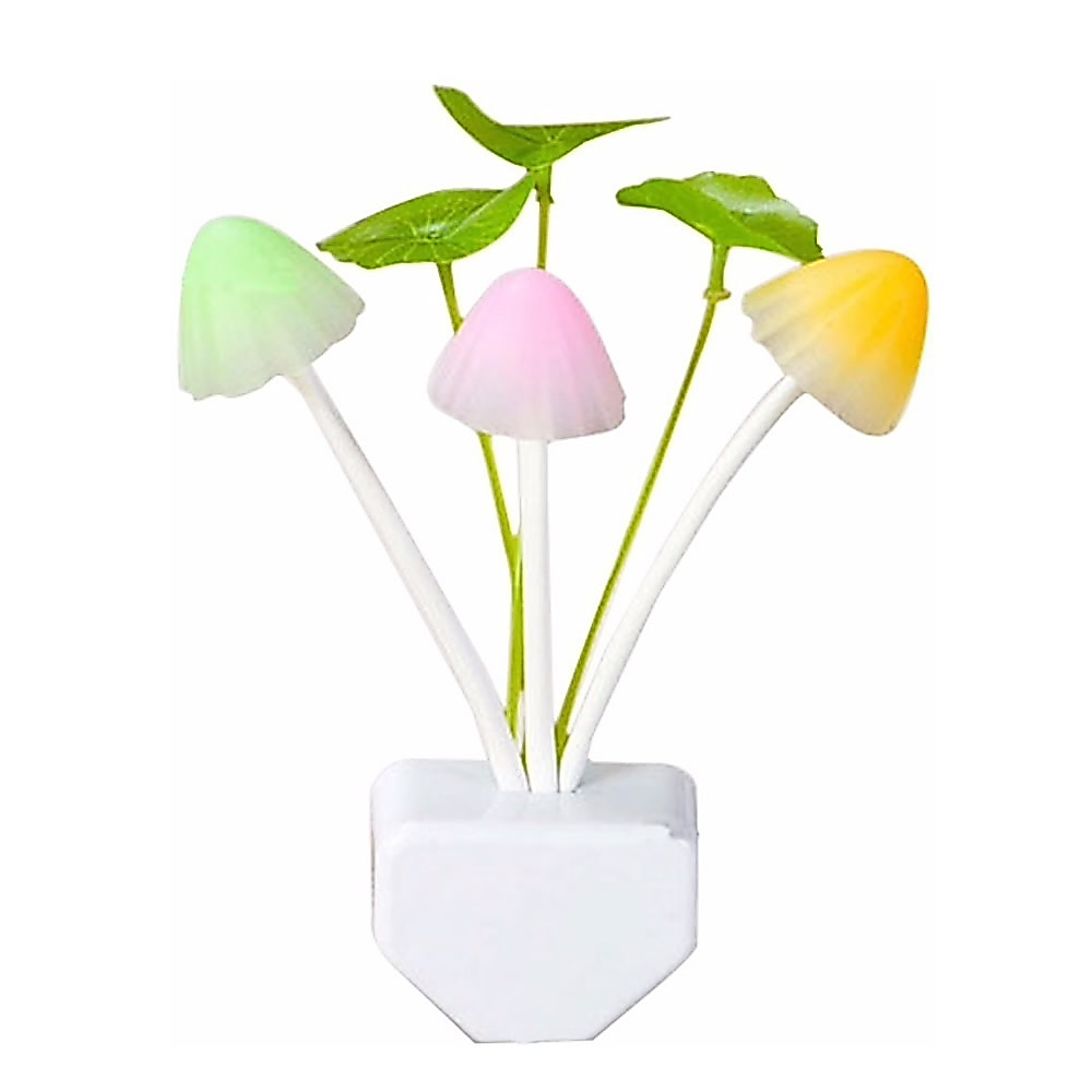 2un Luminária Abajur Infantil Led Cogumelos Sensor Noturno Automático