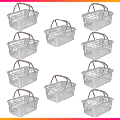 Kit 10 Cesta 9 Litros Cestinha Plastica Supermercado Mercado