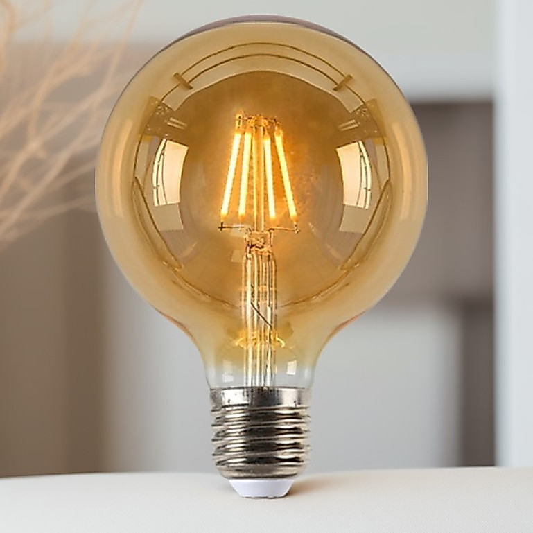 Lâmpada LED Retrô G95 4W 2200K E27 – Estilo Vintage com Filamento Decorativo Bivolt