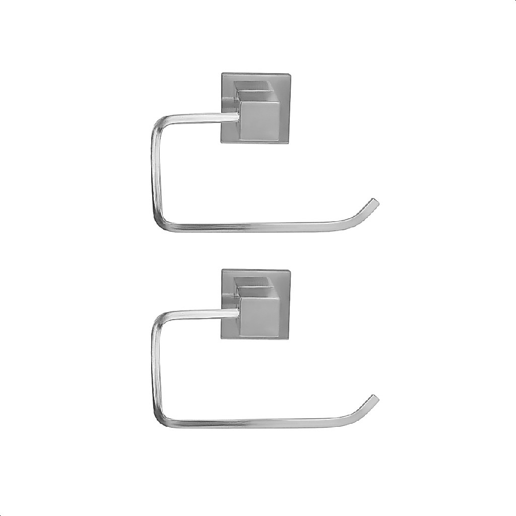 Kit 2 Suporte Porta Papel Higiénico para Banheiro Luxo Quadrado Polido