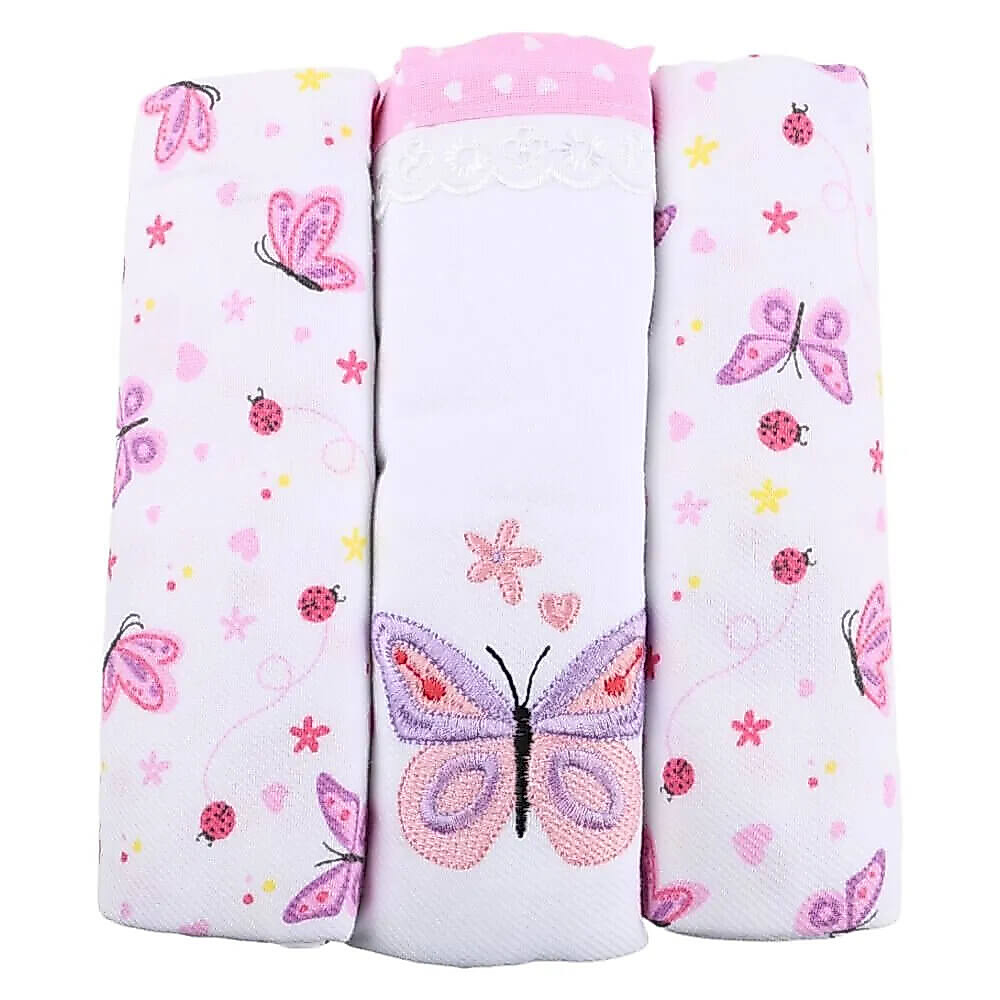 Kit Cueiro Baby Gijo Rolinho Bordado Borboleta - 03 Peças