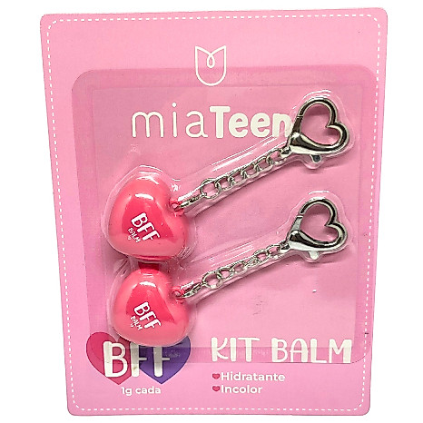 KIT BFF CHAVEIRO AMIGAS BALM CHAVEIRO MIA MAKE ROSA