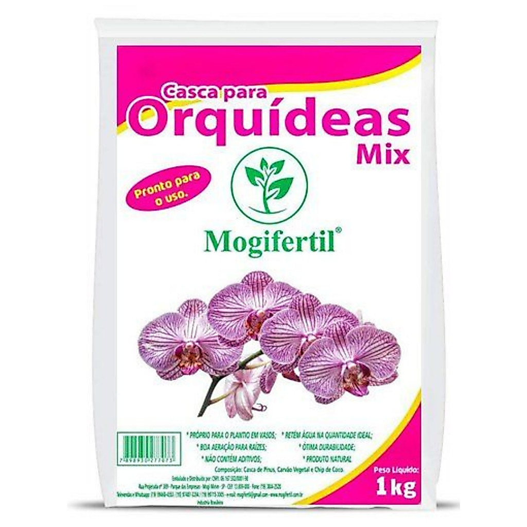 Substrato p/ Orquídeas 1kg Mix Composto Fibra de Coco, Pinus
