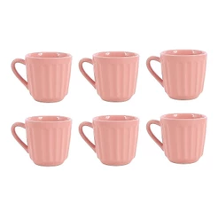Jogo 6 Xícaras Caneca De Porcelana 150ml Alta Durabilidade Café Chá Chocolate Quente Cappuccino