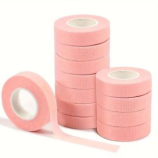 Kit 12 Pçs Fitas Transpore Rosa Antialérgica Para Extensão E Alongamento De Cílios 9m