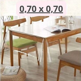 Toalha De Mesa Plástico Transparente Impermeável 0,70cm x 0,70cm PVC