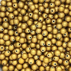 MIÇANGA EMBORRACHADA C FURO ( METALIZADA ) 8 mm ( DOURADA )