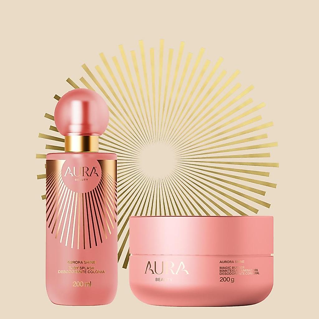 Body Splash Aurora Shine 200ml + Manteiga Iluminadora 200g