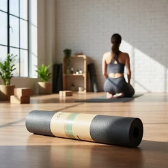 Tapete Yoga Pilates EVA + Bolsa Transporte | Fitness Alongamento Ginástica | 173x61cm