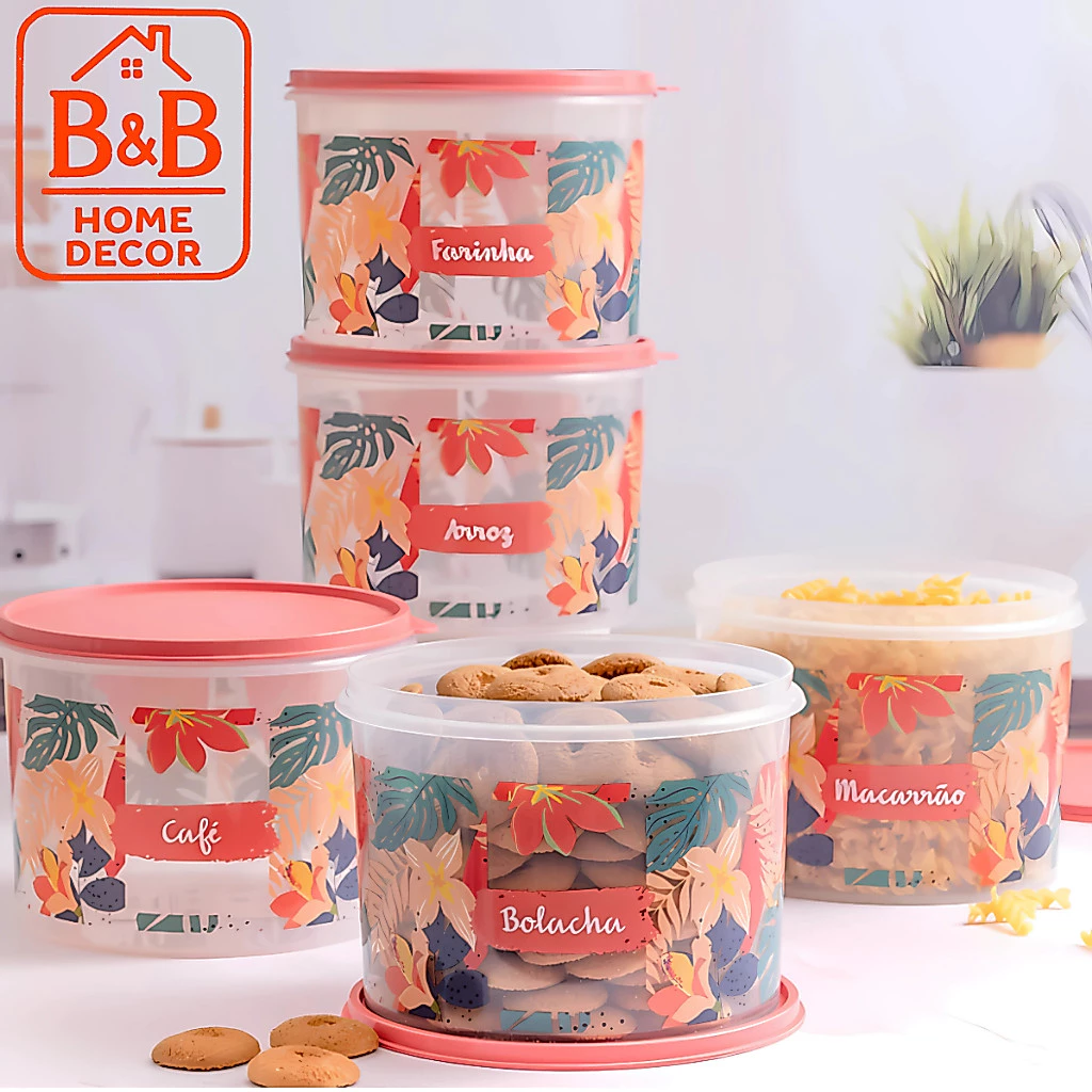 Pote Flora 2,7L Porta Mantimentos com Tampa Super Vedada Antimicrobiano BPA Free