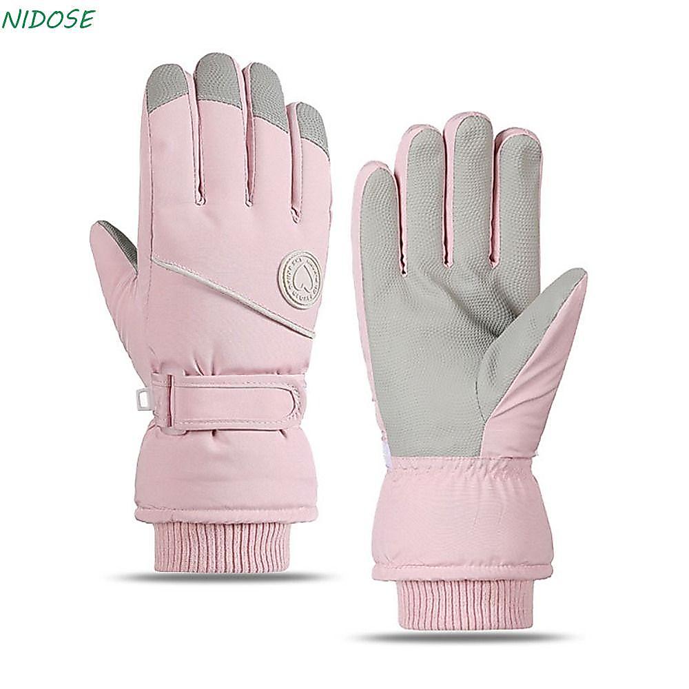 Luvas De Pelúcia Femininas NIDOSE , Esqui Impermeáveis Para Snowboard Com Tela Sensível Ao Toque Neve Quentes De Inverno