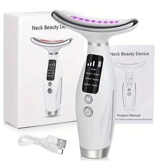 Massageador Portátil Beleza Pele Firmeza Pescoço Led de 7 Modos para Rosto e Pescoço