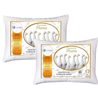 Travesseiro Pluma de Ganso em Espuma Travesseiro Firme Descanso 70x50 Anti Alergico Conforto PREMIUM