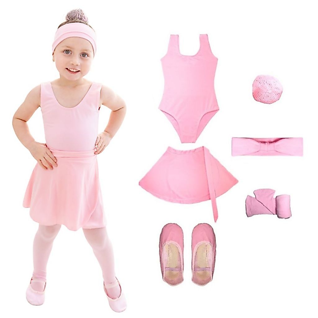 Uniforme Ballet Infantil Rosa 6 Itens Volta Ás Aulas