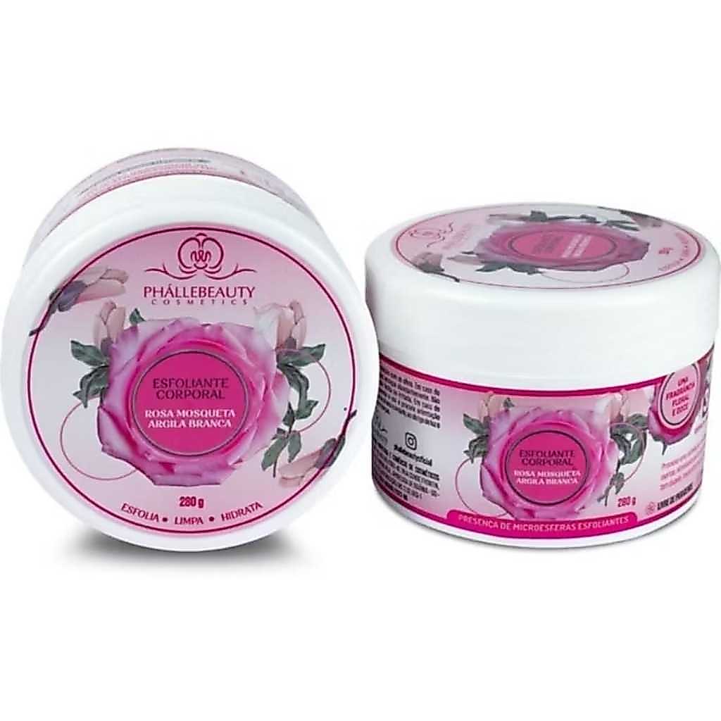 Esfoliante Corporal Rosa Mosqueta e Argila Branca 280g Phallebeauty ph0598