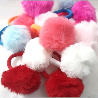 Kit 10/20 Xuxinhas Pom Pom Rabicó de Cabelo infantil e Adulto Com Lacinho/ Elástico Scrunchies