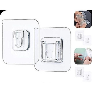 10 Peças/5 Pares Gancho Adesivo Macho Fêmea Dupla Face Transparente Sem Furos Pregos Para Banheiro E Cozinha