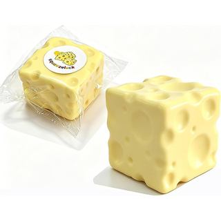 Brinquedo Squishy de Queijo - Brinquedos Anti-estresse de Retorno Lento para Alívio do Estresse e Calma Sensorial, Bolas