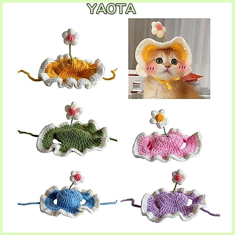 Yao Chapéu Para Animais Estimação, Crochê Filhotes, Aniversário, Adereços Fotos