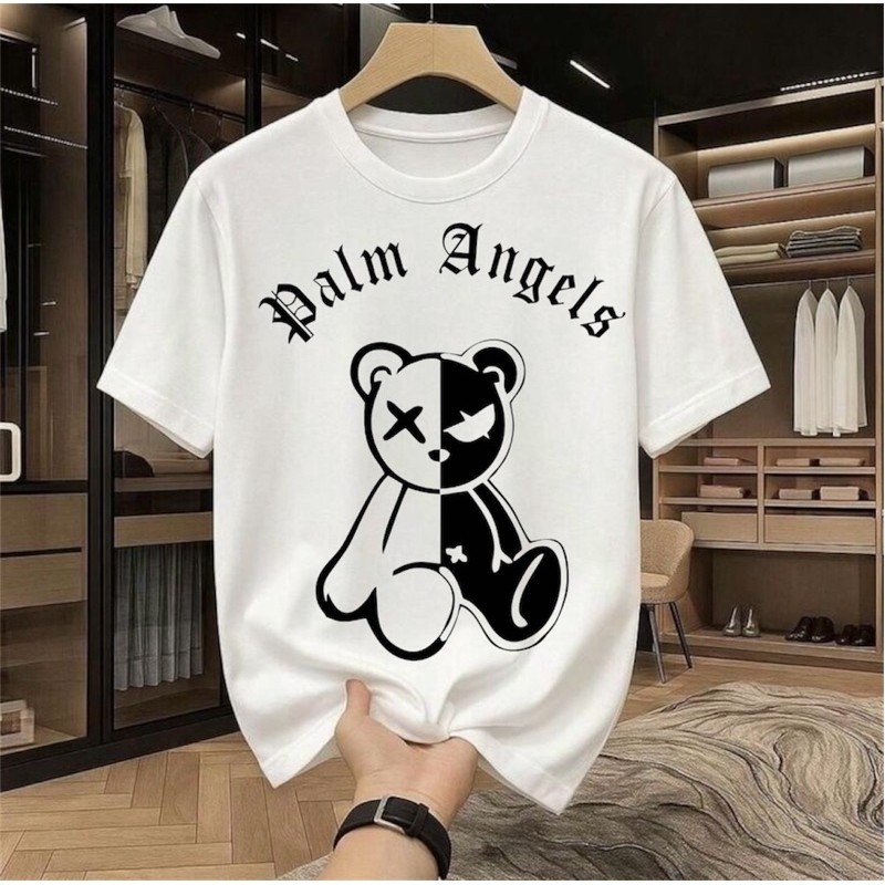 Camiseta Oversized Palm Angels Urso Streetwear Unissex Estampada Camisa Estilo Urbano Casual