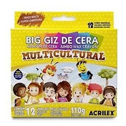 BIG GIZ DE CERA MULTI 12 CORES SEM COR ACRILEX 91220000