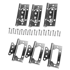 Kit c/ 3 Dobradiças de sobrepor com rolamento - Inox Escovado - 4'x3'x,2,5mm