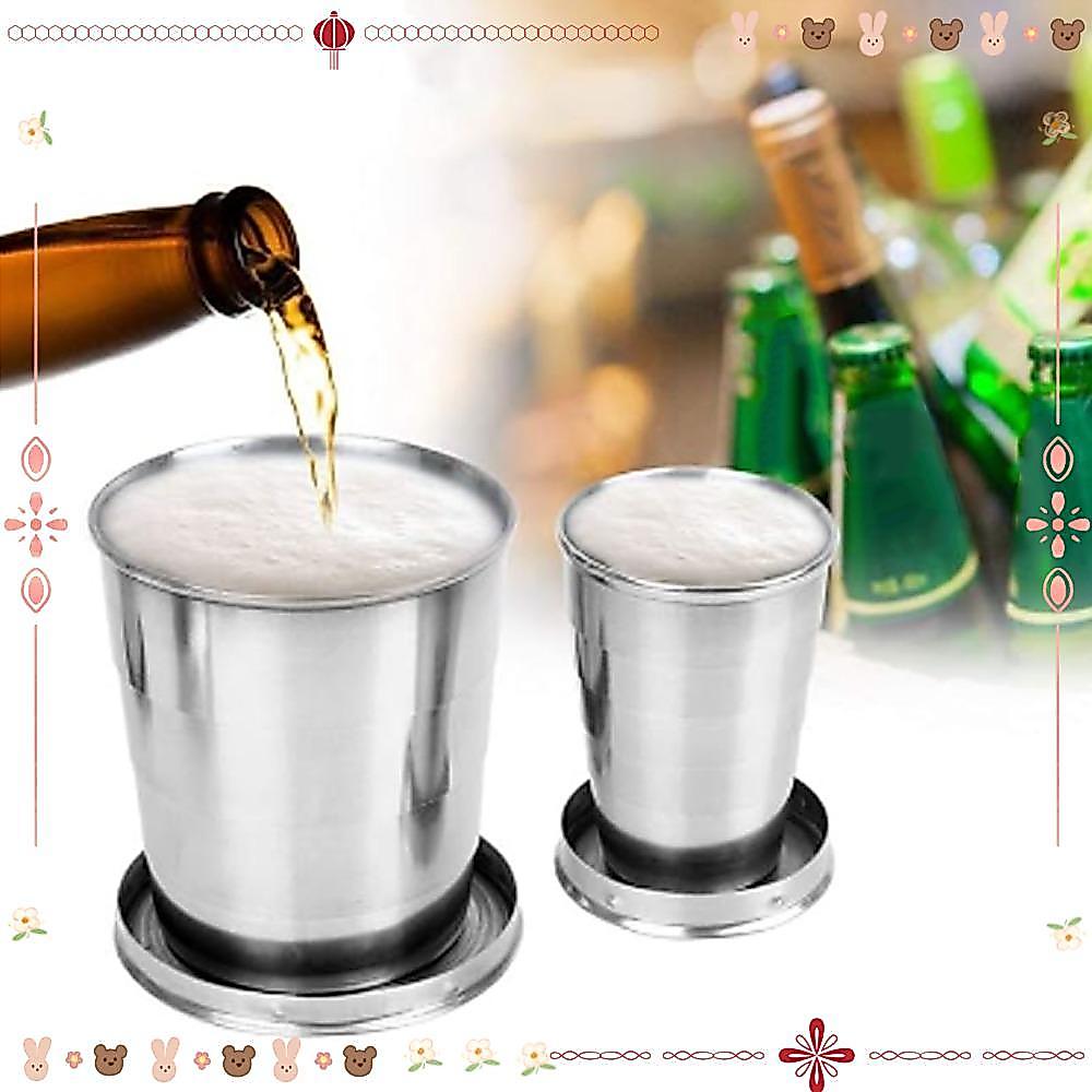1pcs Copo Dobrável , Design Retrátil 75ml 2.5oz E 450ml 15oz Caneca De Viagem Aço Inoxidável