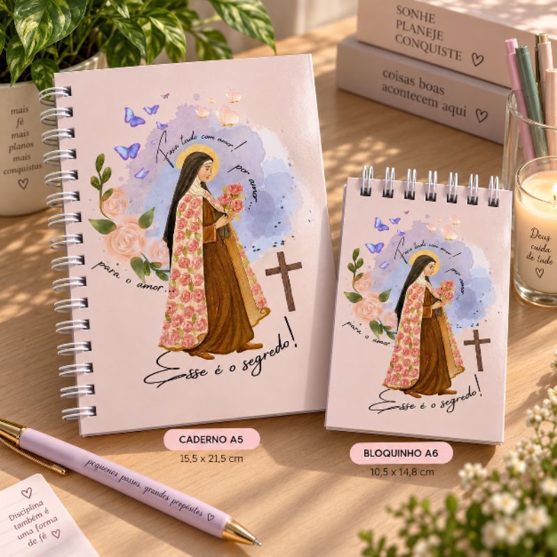 Caderno cristao para anotações A5 - 80 folhas - Capa Dura | Pautado ou Scrapbook - bloquinho de anotações