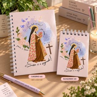 Caderno cristao para anotações A5 - 80 folhas - Capa Dura | Pautado ou Scrapbook - bloquinho de anotações